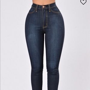 Fashion nova- Classic high waist dark skinny jeans